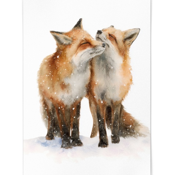 Watercolor Red Fox Wall Art Print, Unframed - Captivating Woodland Elegance - Picture 2 of 7